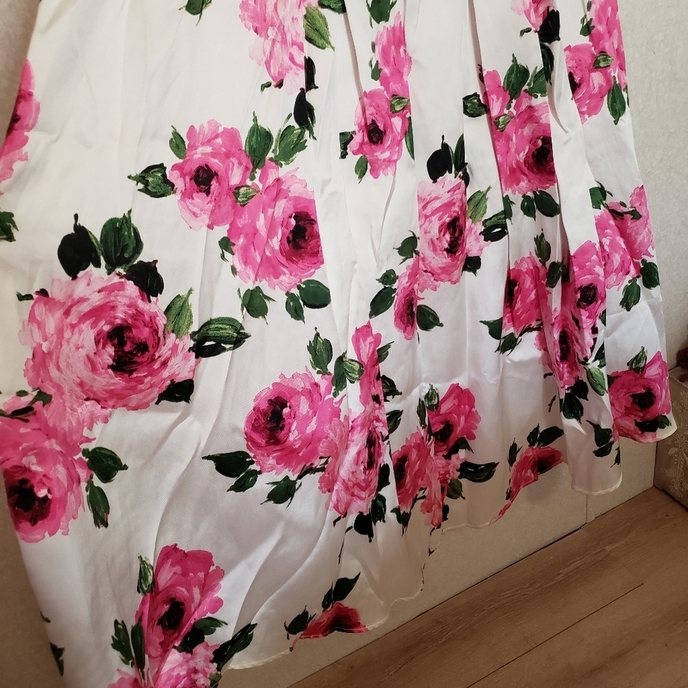 NEW FLORAL STRAPLESS DRESS SIZE:15 - Picture 10 of 12